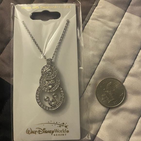 Walt Disney World Mickey Mouse Swarovski Crystal silver necklace from parks ✨✨ - Picture 1 of 4